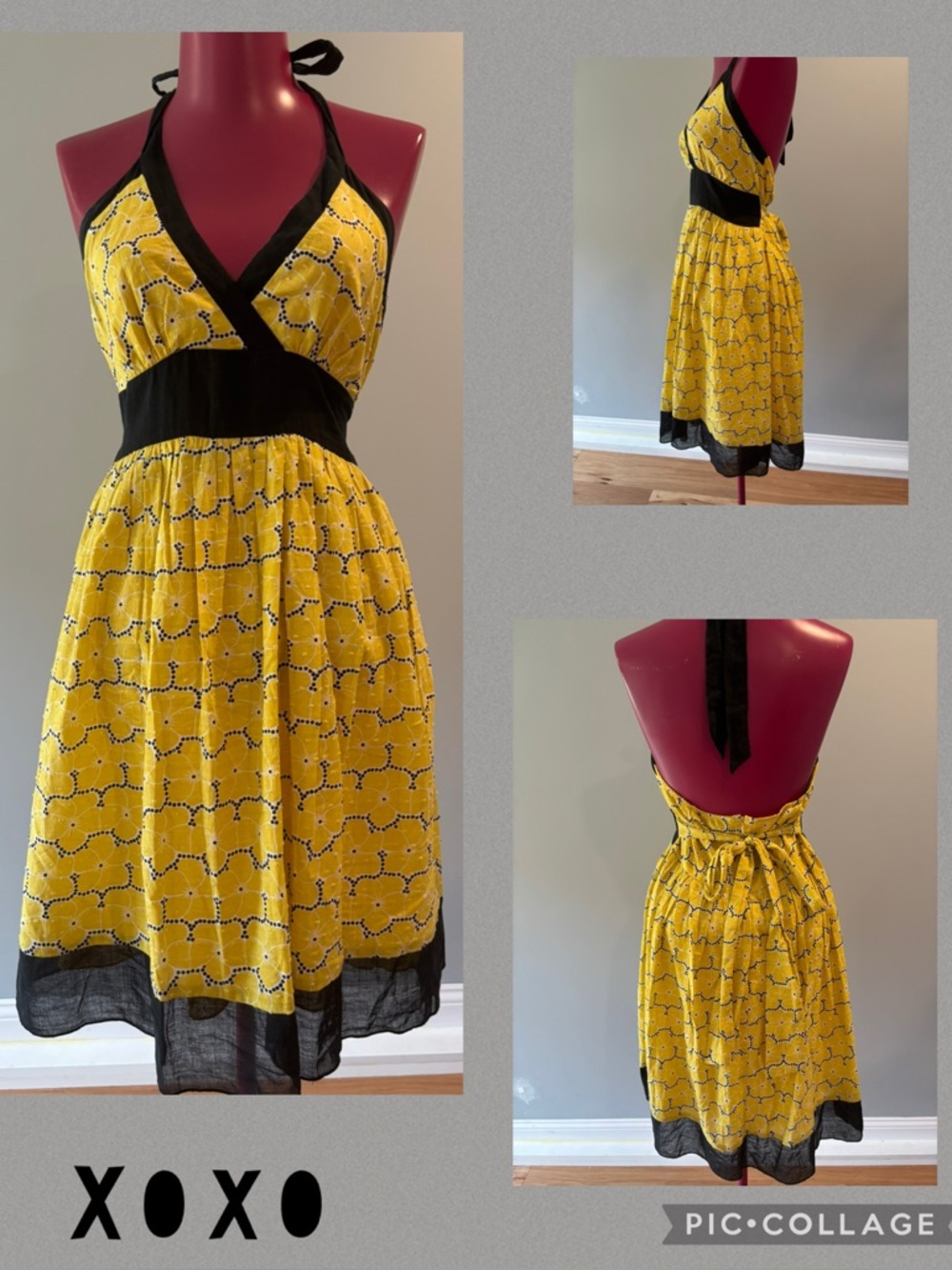 XOXO Yellow Halter Dress Y2K 9/10